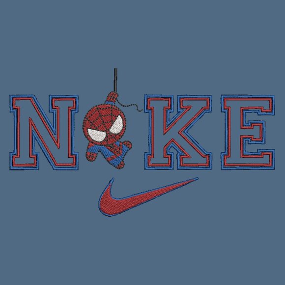 Nike Chibi Spiderman Embroidered Adult Unisex Crewneck Sweatshirt Marvel - Picture 1 of 7